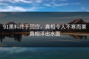 91黑料终于回应，真相令人不寒而栗真相浮出水面