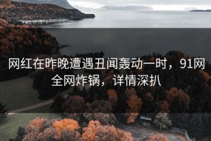 网红在昨晚遭遇丑闻轰动一时，91网全网炸锅，详情深扒