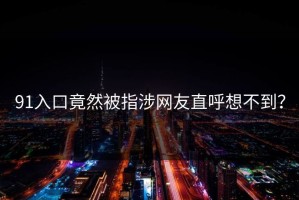 91入口竟然被指涉网友直呼想不到？