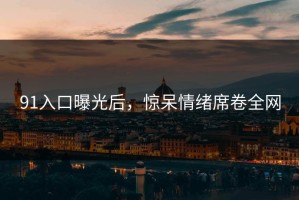 91入口曝光后，惊呆情绪席卷全网