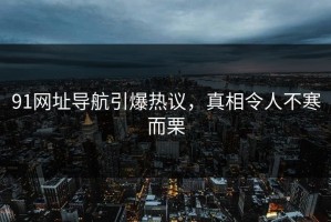 91网址导航引爆热议，真相令人不寒而栗