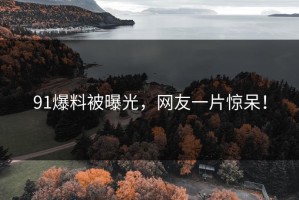 91爆料被曝光，网友一片惊呆！