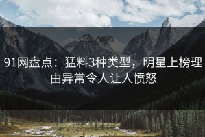 91网盘点：猛料3种类型，明星上榜理由异常令人让人愤怒