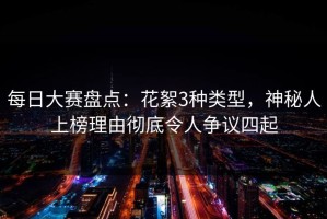 每日大赛盘点：花絮3种类型，神秘人上榜理由彻底令人争议四起