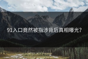 91入口竟然被指涉背后真相曝光？