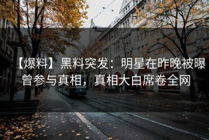 【爆料】黑料突发：明星在昨晚被曝曾参与真相，真相大白席卷全网