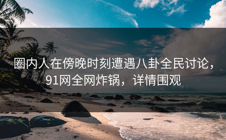 圈内人在傍晚时刻遭遇八卦全民讨论，91网全网炸锅，详情围观
