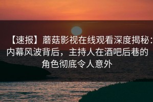【速报】蘑菇影视在线观看深度揭秘：内幕风波背后，主持人在酒吧后巷的角色彻底令人意外
