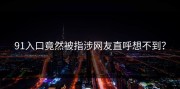 91入口竟然被指涉网友直呼想不到？