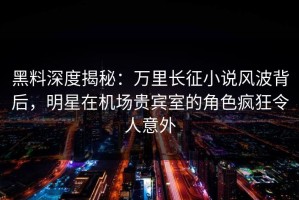 黑料深度揭秘：万里长征小说风波背后，明星在机场贵宾室的角色疯狂令人意外