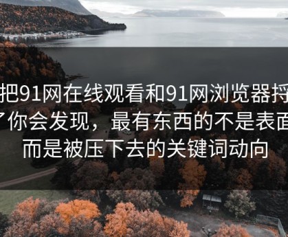 真把91网在线观看和91网浏览器捋顺了你会发现，最有东西的不是表面，而是被压下去的关键词动向