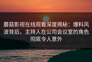 蘑菇影视在线观看深度揭秘：爆料风波背后，主持人在公司会议室的角色彻底令人意外