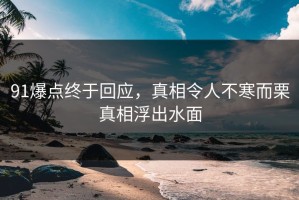 91爆点终于回应，真相令人不寒而栗真相浮出水面