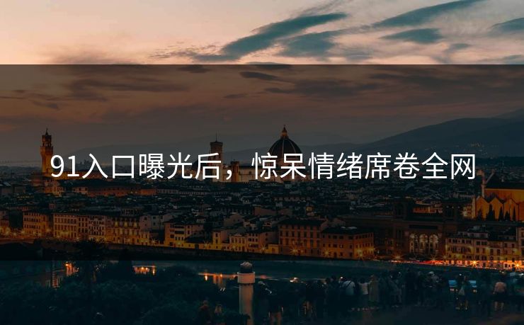 91入口曝光后，惊呆情绪席卷全网