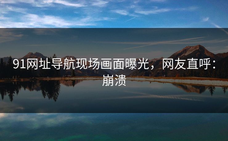 91网址导航现场画面曝光，网友直呼：崩溃